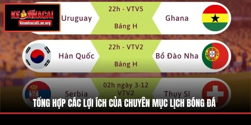 Tổng hợp các lợi ích của chuyên mục lịch bóng đá